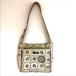 Petunia Pickle Bottom Geometric Baby Bag - Cream and Brown